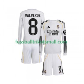 Fußballtrikots Real Madrid Valverde 8 Kinder 2025-2026 Langarm Heimtrikotsatz kaufen